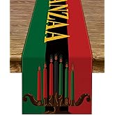 Kwanzaa Table Runner Kinara African American Table Decor African Heritage Holiday Kitchen Dining Room Home Decoration (13" x 72")