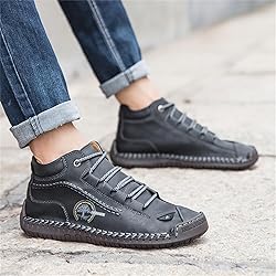 Dacomfy Men's Shoes Leather Work Boots Casual