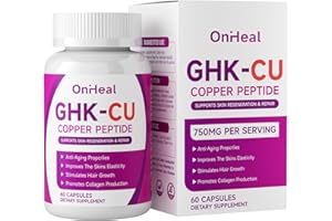 GHK-Cu Peptide Capsules, supports muscle growth, tissue repair, strength, non-GMO, gluten-free, 60 Capsules