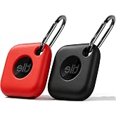 Geiomoo Silicone Case for Tile Mate 2024, Tile Mate 2022, Soft Scratch Resistant Cover with Carabiner (2 Pack Black+Red)