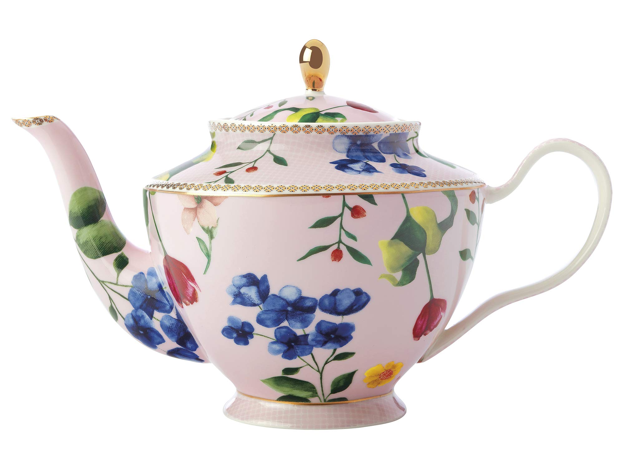 Maxwell & Williams HV0050 Teas & C's Large Teapot with Infuser and Contessa Design, Porcelain, Rose Pink, 1 Litre