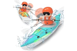 JOI MEW RC Kayak Boat W/Colorful LED Light for Kids, Innovative Realistic Paddling Design,2.4 Ghz Remote Control Boat Toy, Never Capsize for Lake, Pool,Bathtub, Gift for Boys Girls Blue (1PCS)