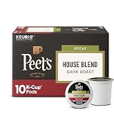 Peet's Coffee Coffee Pods, Dark Roast, Decaf House Blend, 10 K Cups