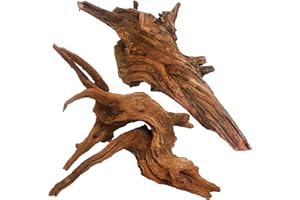 kathson Natural Large Aquarium Driftwood Decoration Branches Reptiles Terrarium Ornament Wood Fish Tank Habitat Decor Assorted Sizes Wood 2 PCS (15"-19")