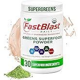 Organic Super Greens Powder with Over 30 Superfoods, Daily Greens Supplements with Probiotics, Fermented Superfood Powder, Low Cal Supergreens for Overall Wellness Meal Replacement - 180g (6.3 oz)