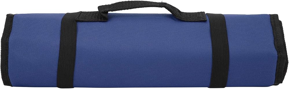 Lairun Tool Roll Organizer Bag Blue Polyester Multi Pocket Hand Roll-Up Tote