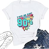 90s Outfit for Women Take Me Back to The 90's Shirt Vintage Neon Crew Neck Tops Tee for Birthday Party Gift