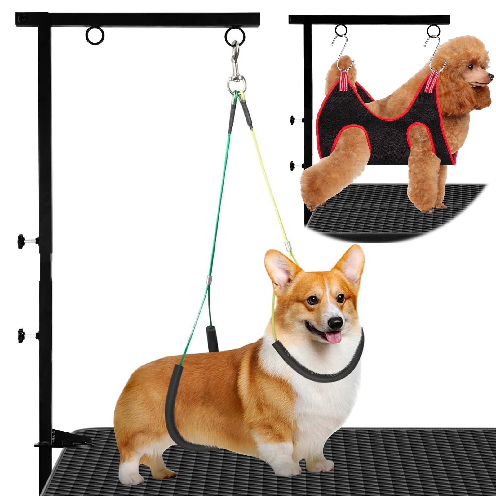 Photo 1 of ***MISSING ASSEMBLY PIECES*** Foldable Dog Grooming Arm with Clamp - Adjustable Height 18"-35", Dog Grooming Table Arm with Hammock and No-Sit Holder, Grooming Restraint for Small Medium Dogs at Home or Salon