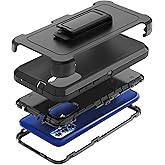 TMIDVFV Rugged Phone Case for Moto G Play (2023) & Moto G Power (2022), with Belt Clip Holster & Kickstand - Heavy Duty Shockproof Protective Full Body Case Cover (Black)