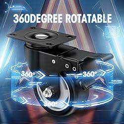 3 Inch Caster Wheels, Casters Set of 8, ASHGOOB