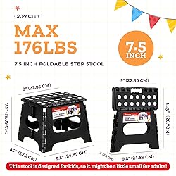 ACSTEP 7.5 Inch Folding Step Stool Foldable Stool