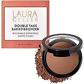 LAURA GELLER NEW YORK Double Take Baked Bronzer for Mature Skin, Deep | Matte Bronzing Powder for Natural-Looking Warmth &amp; Soft Contour, Buildable Color, Never Orangey Finish
