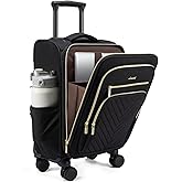 LOVEVOOK Carry On Luggage 22x14x9 Airline Approved,20 Inch Carry On Suitcases with Wheels,Softside Rolling Suitcase with TSA Lock for Women Men,Lightweight Travel luggage