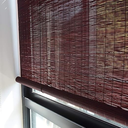 Amazon Com Partition Roller Shades Bamboo Roll Up Window Blinds Hook Up Series Vintage Curtain For Balcony Bedroom Tea Room Size 41 52 Inch Home Kitchen