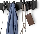 Umbra Sticks Wall-Mounted Coat Rack Rail with 8 Retractable Pegs Black view 1