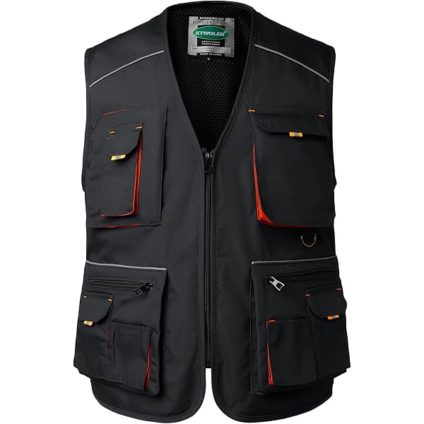 BLAKLADER Men's RipStop Kangaroo Mesh Work Vest with Utility