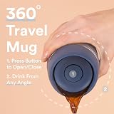 Moon 360° Travel Mugs Leakproof Insulated Stainless Steel 450ml Blue view 3