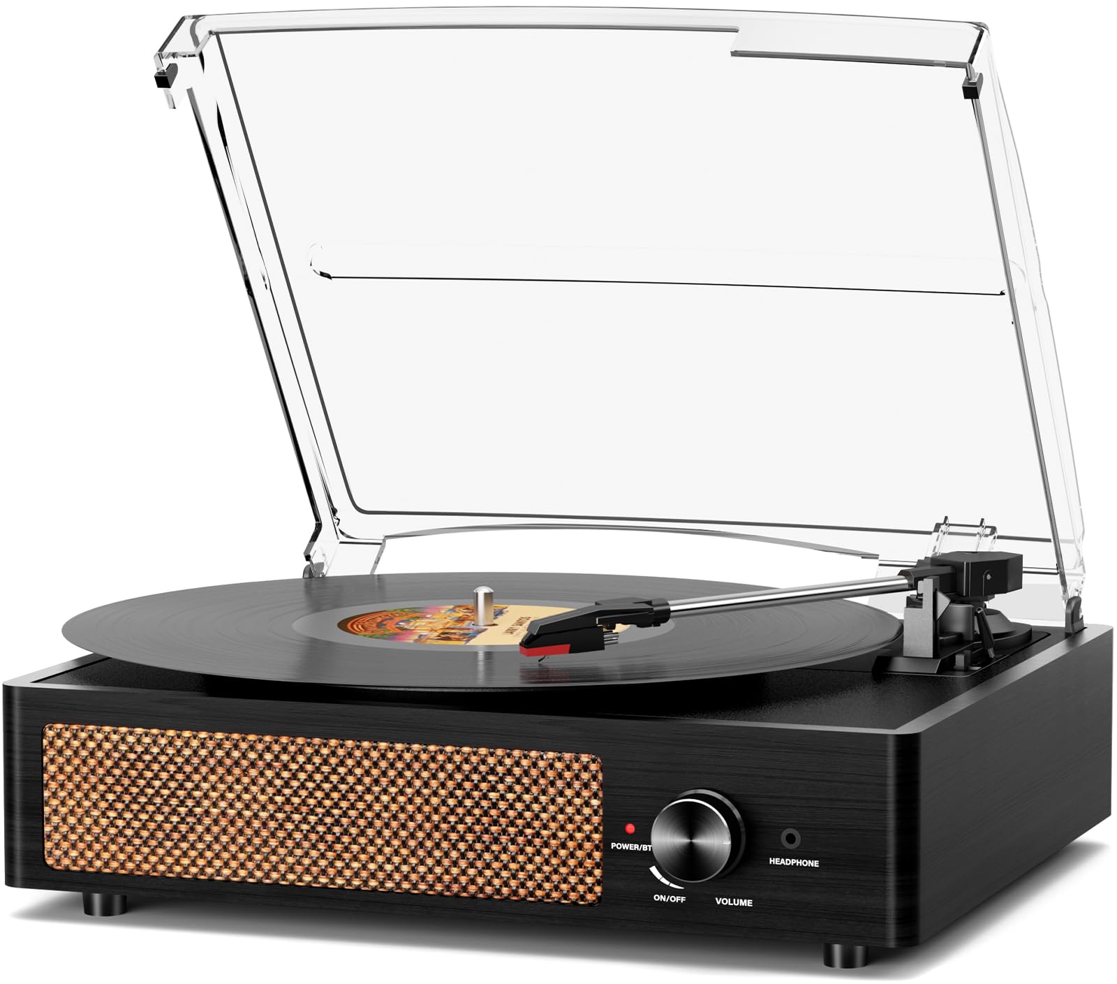 Photo 1 of ***MISSING PARTS***
Record Player for Vinyl with 2 Build-in Speakers LP Vinyl Players Belt-Driven Vintage Turntables 3 Speed 3 Size, Wireless Bluetooth Playback, AUX-in, RCA Out, Headphone, Auto Stop Black Wood