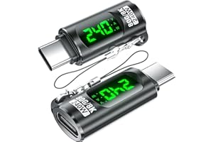 DUHESIN 240W USB C Adapter Power Meter Tester (2 Pack) - Voltage Current Power LED Digital Display, Type C Male to Female Extension Connector for iPhone 15/16, MacBook, iPad & More USBC Cables/Devices