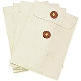 Kathmandu Valley Co. Handmade Lokta Paper Envelope with String-tie Button Closure Pocket Folder Documents Sleeve, for Invitations, Parties, 4.5 x 6.5 inches, 10 Pack. Made in Nepal. (Natural)