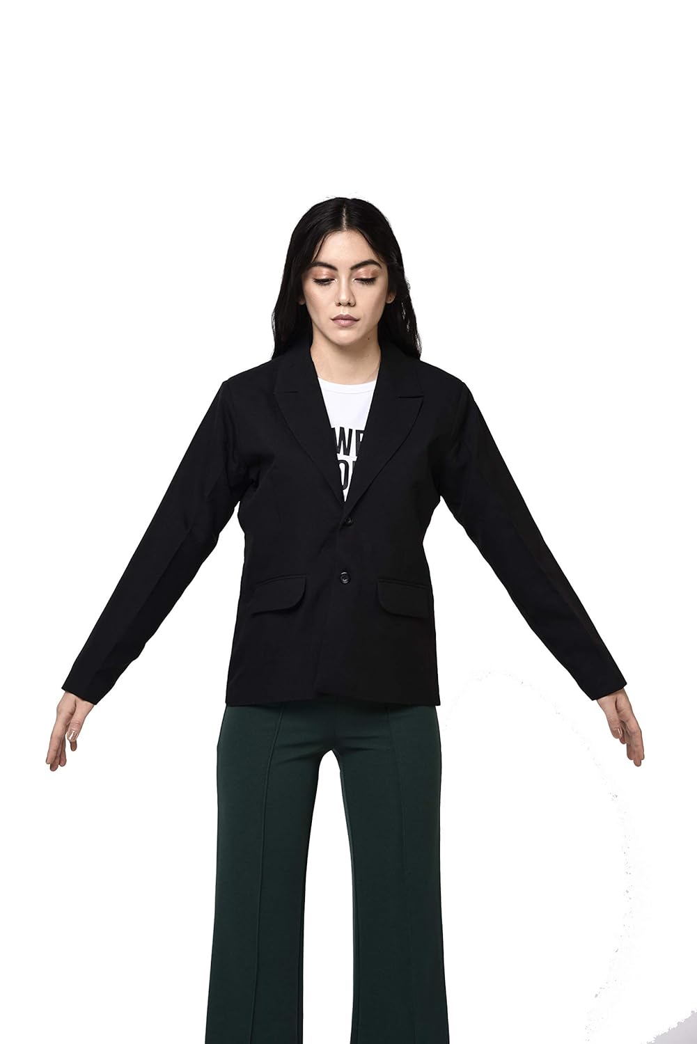 stanvee women black cotton blazer