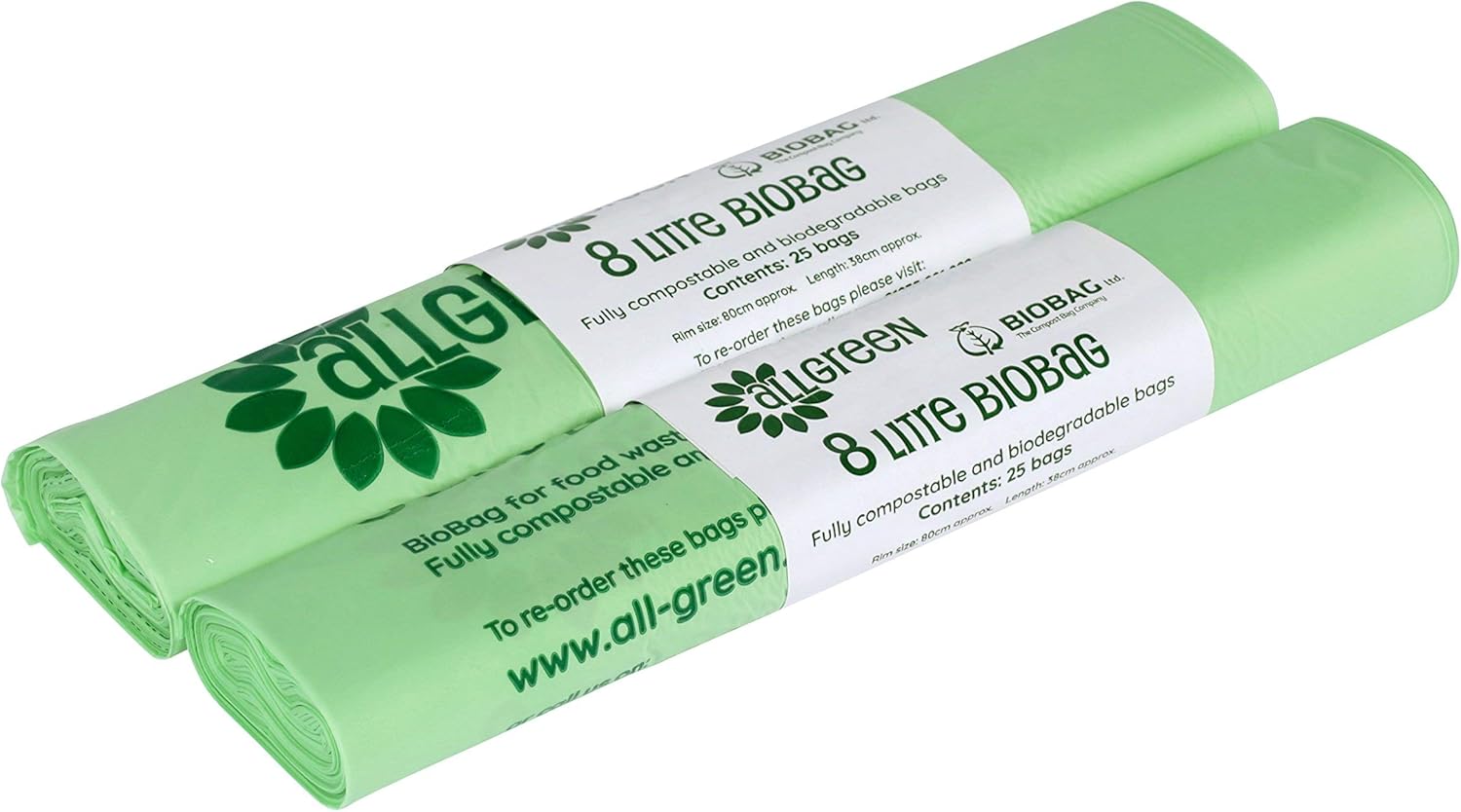 AllGreen 8 Litre Compostable Kitchen Caddy Bin Liners with 50 Bags