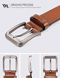 WOLFANT Men's 35mm Dress Casual Belt,100% Italian