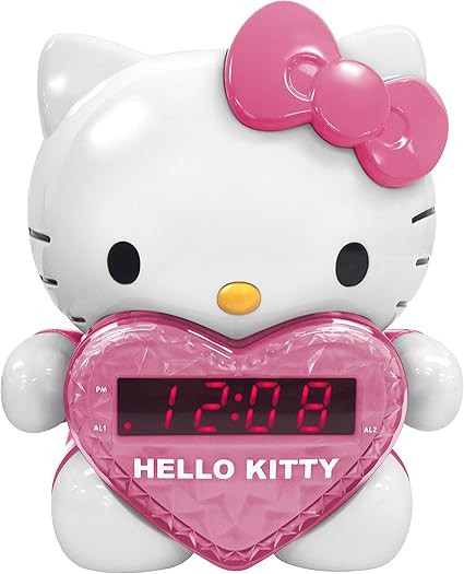 Amazon Com Hkt64 Hello Kitty Kt64 Am Fm Projection Alarm Clock Radio Home Kitchen