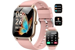 NERUNSA Smart Watch (Answer/Make Calls), 1.85" Smart Watches for Men Women 110+ Sport Modes Fitness Tracker with Sleep Heart Rate Monitor, Pedometer, IP68 Waterproof Fitness Watch for iOS Android, New Pink