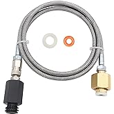 Upgrade Soda Machine Co2 Adapter Hose with High Pressure 60in Stainless Steel Hose,CGA320 to TR21-4 Carbonated Water Soda Maker Co2 Fill Kit Compatible with OneTouch/Jet/Aqua Fizz Soda Maker