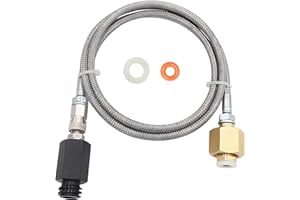 VAVOGER Upgrade Soda Machine Co2 Adapter Hose with High Pressure 60in Stainless Steel Hose,CGA320 to TR21-4 Carbonated Water Soda Maker Co2 Fill Kit Compatible with OneTouch/Jet/Aqua Fizz Soda Maker