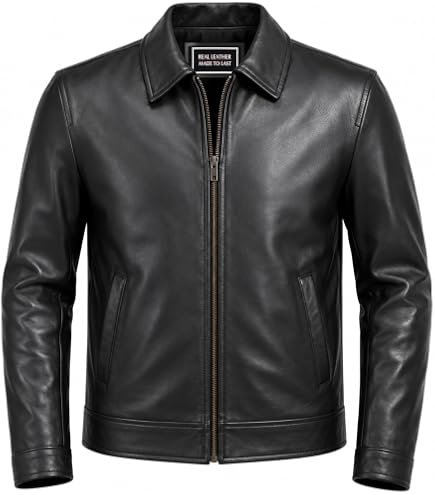 Laverapelle Men's Genuine Lambskin Leather Jacket (Black, Custom