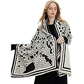 zero season Pashmina Shawl Wrap for Women Printed Scarf for Evening Dress, Wedding, Bridesmaid Gift, Formal Event, Blanket Poncho Cape Geometric Pattern