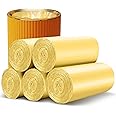 Canyso Small Trash Bags, 2.6 Gallon Small Garbage Bags, Unscented Material Disposable Trash Bags for Kitchen Office Home Bedroom Garden Waste Bin, Fit 10 Liters, 5 Rolls 100 Count (Gold)
