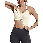 MathCat Seamless Workout Tank Tops with Built in Bra,Racerback Athletic Tank Tops Ribbed Soft Yoga Shirts