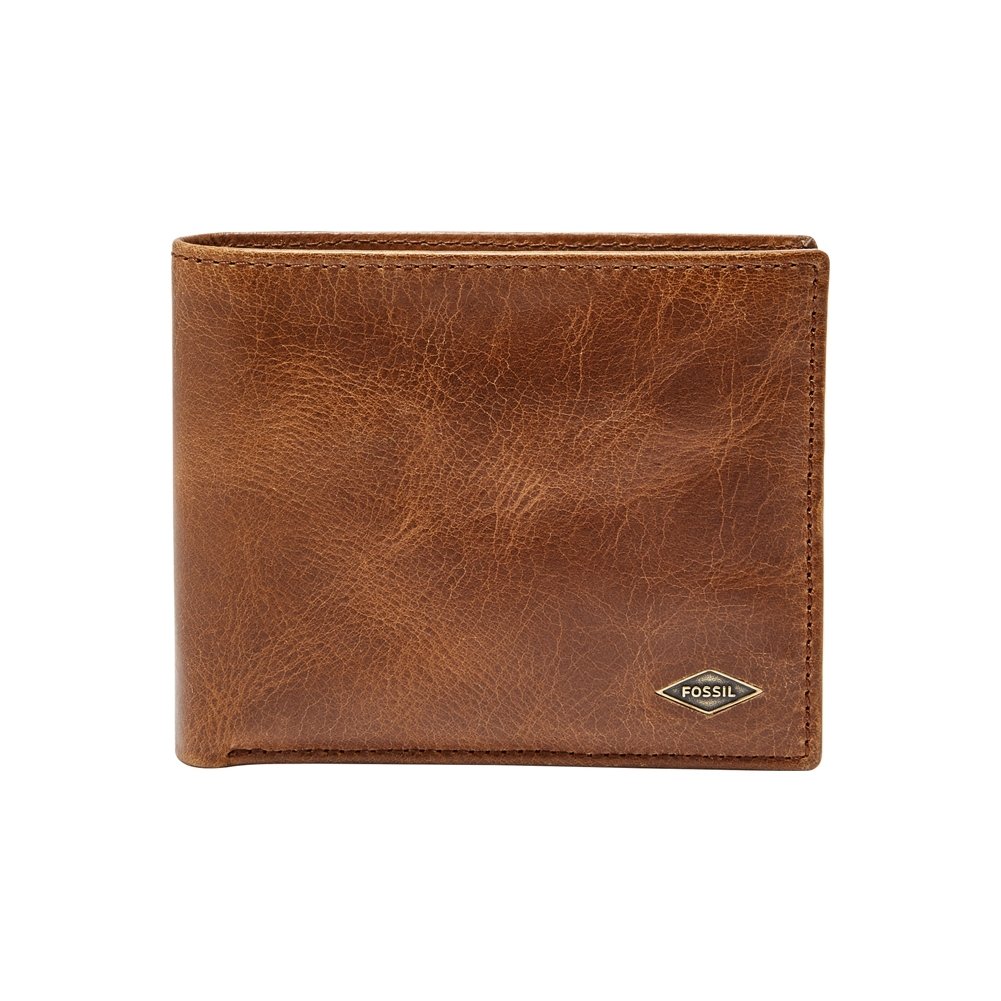 Fossil Wallet for Men Ryan, Leather Bifold Dark brown 12.4 cm L x 0.5 cm W x 8.9 cm H ML3829201