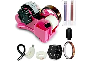 FINFINLIFE Heat Tape Dispenser Sublimation - Pink Multi-Roll Set, PreCut 1. 4'' Pieces for Heat Transfer & Mug Press Machine, 1+3'' Core, Semi-Automatic Tape Dispenser, Heat Transfer Tape