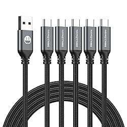 USB Type-C to A Cable 5pack 6ft Braided Fast