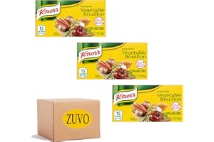 Knorr Vegetable Bouillon Cubes - 6 Extra Large Cubes Per Pack (3 Pack) - Enhances Vegetable Dishes Flavor, Vegetable Bouillon Cube for Rich Taste - Bundle By ZUVO