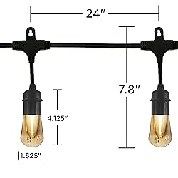 Enbrighten Premium Warm White String Lights, 24ft