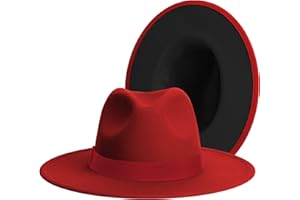 JINGSHA Wide Brim Fedora Hats for Women & Men Classic Dress Panama Hat Adjustable Felt Hat with Band