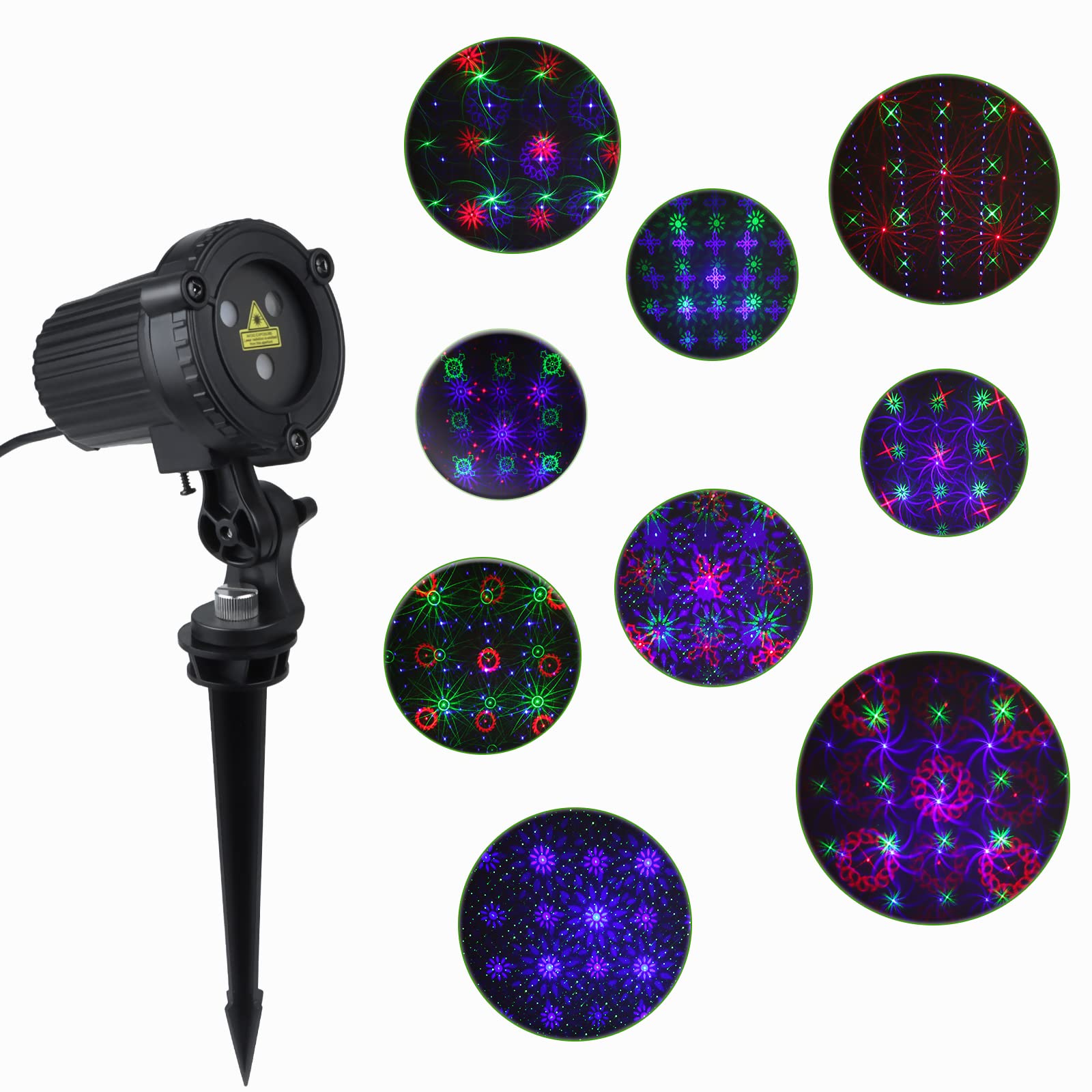 Photo 1 of MHAZDZE Outdoor Laser Christmas Projector Lights 18 Pattern Decorative Laser Projector for Home and Garden