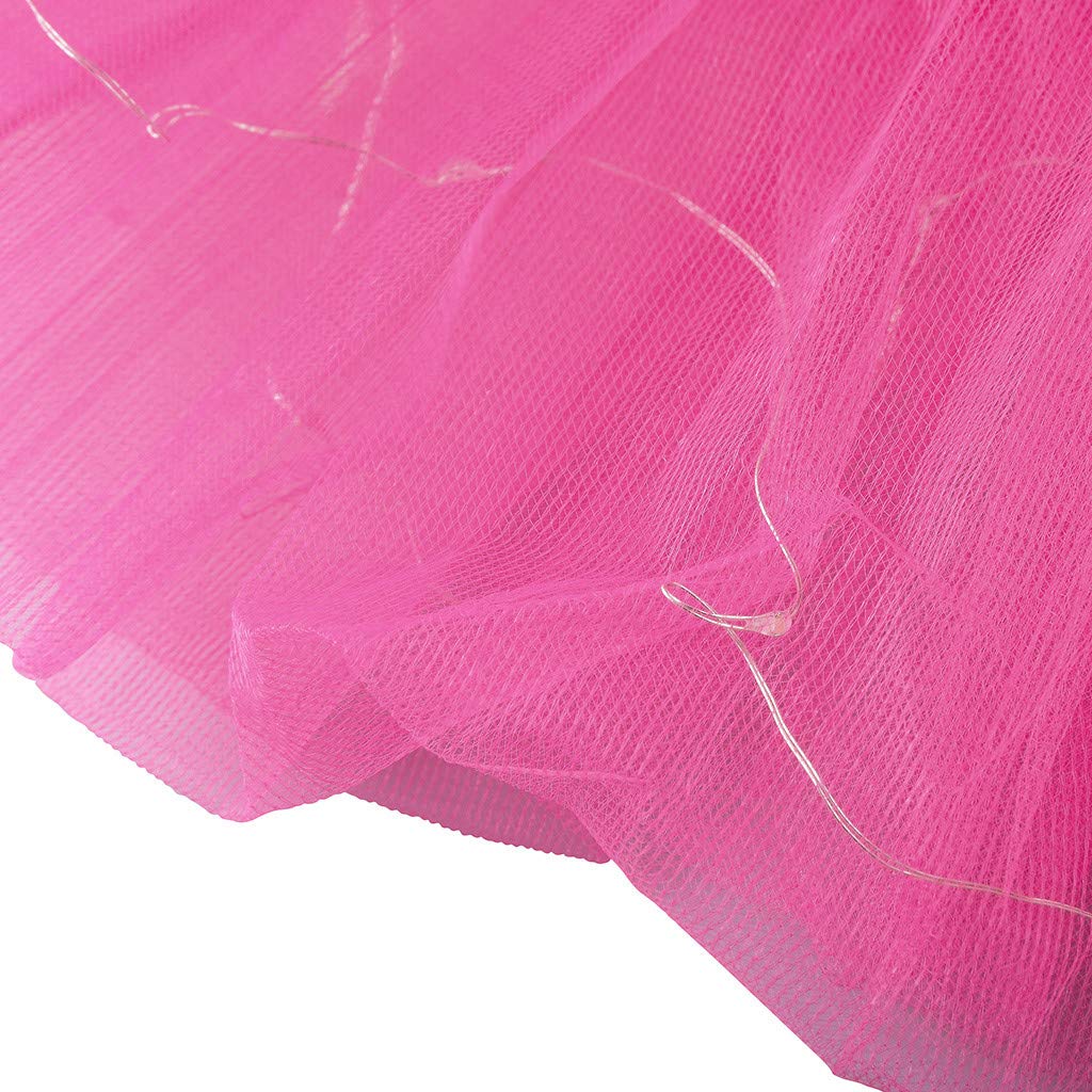 Houshelp Women LED Mini Tutu Skirt Light Up 3 Layered Party Dance Tulle Ballet Dance Skirt Princess Dress Costume Hot Pink