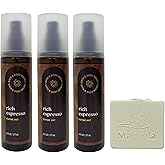 Bath & Body Works Rich Espresso 3 Pack Perfume Mist Bundle with a Natural Oats Bar Soap - Full Size