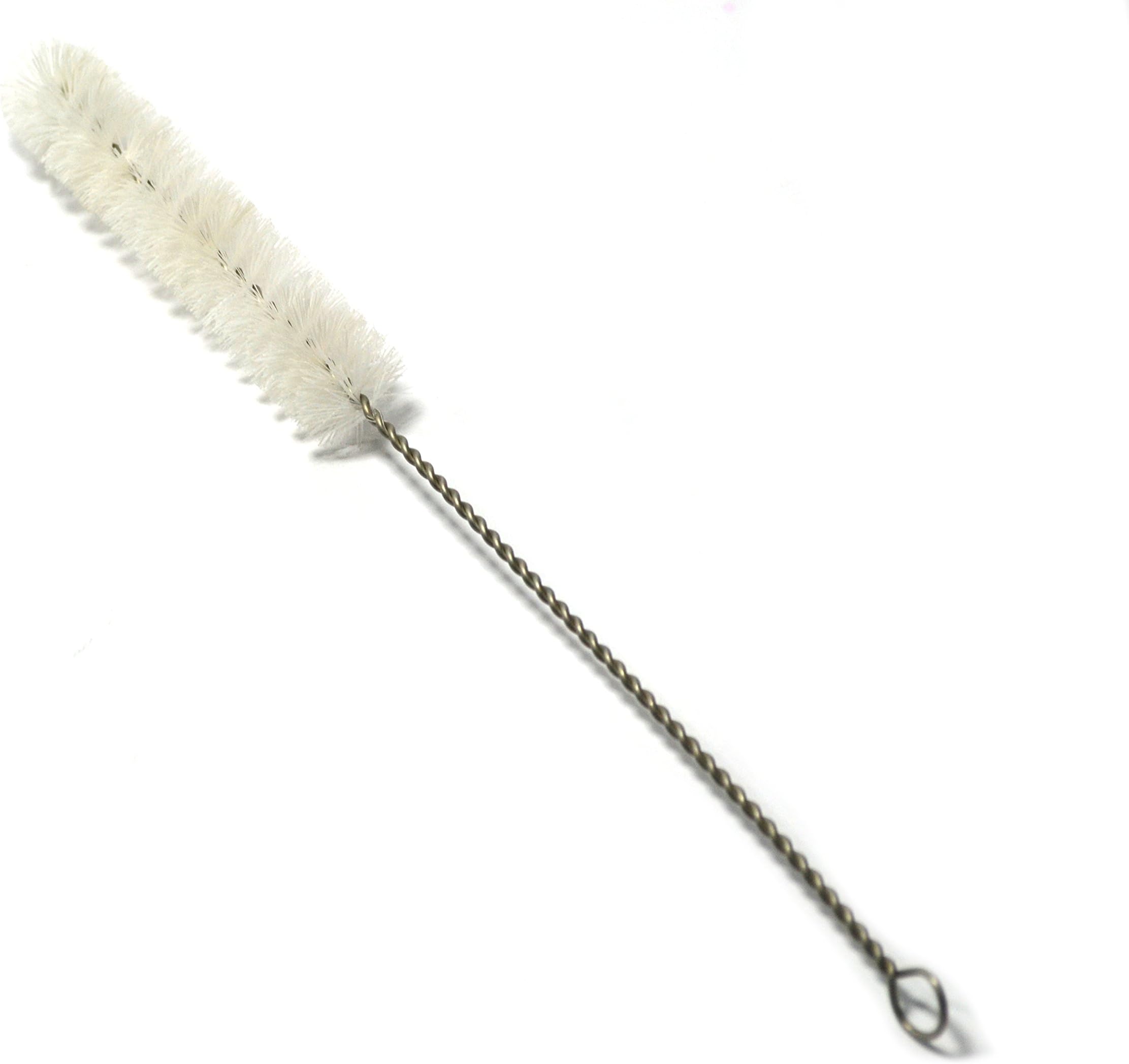 EISCO Bristle Cleaning Brush with Fan-Shaped End, 9" - Twisted Stainless Steel Wire Handle - Ideal for 0.6" - 0.8" Diameter Tubes, Bottles, Flasks, Cylinders, Jars, Vases, Cups