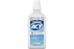 ACT Dry Mouth Anticavity Zero Alcohol Fluoride Mouthwash, Soothing Mint, 33.8 fl. oz.