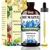 Blue Lotus Essential Oil, Blue Lotus Oil 4 Oz for Diffuser Air Freshener | Blue Lotus Oil, Blue Lotus Fragrance Oil for Diffuser Humidifier Yoga Cleaning Spray DIY Soap Candle MUMAZYL Essential Oils