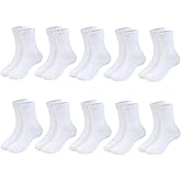 Girls Crew Socks Seamless Boys School Uniform Dress Socks Kids Breathable Cotton Quarter Sock 10 Pairs