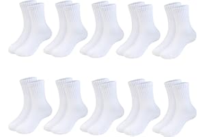 Boys Crew Socks Seamless Girls School Uniform Dress Socks Kids Breathable Cotton Quarter Sock 10 Pairs