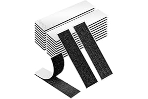18 Pack Hook Loop Tape Heavy Duty, 1" x 4" Double Sided Sticky Fastener Tape, Strong Adhesive Strips, Sticky Reusable Interlo